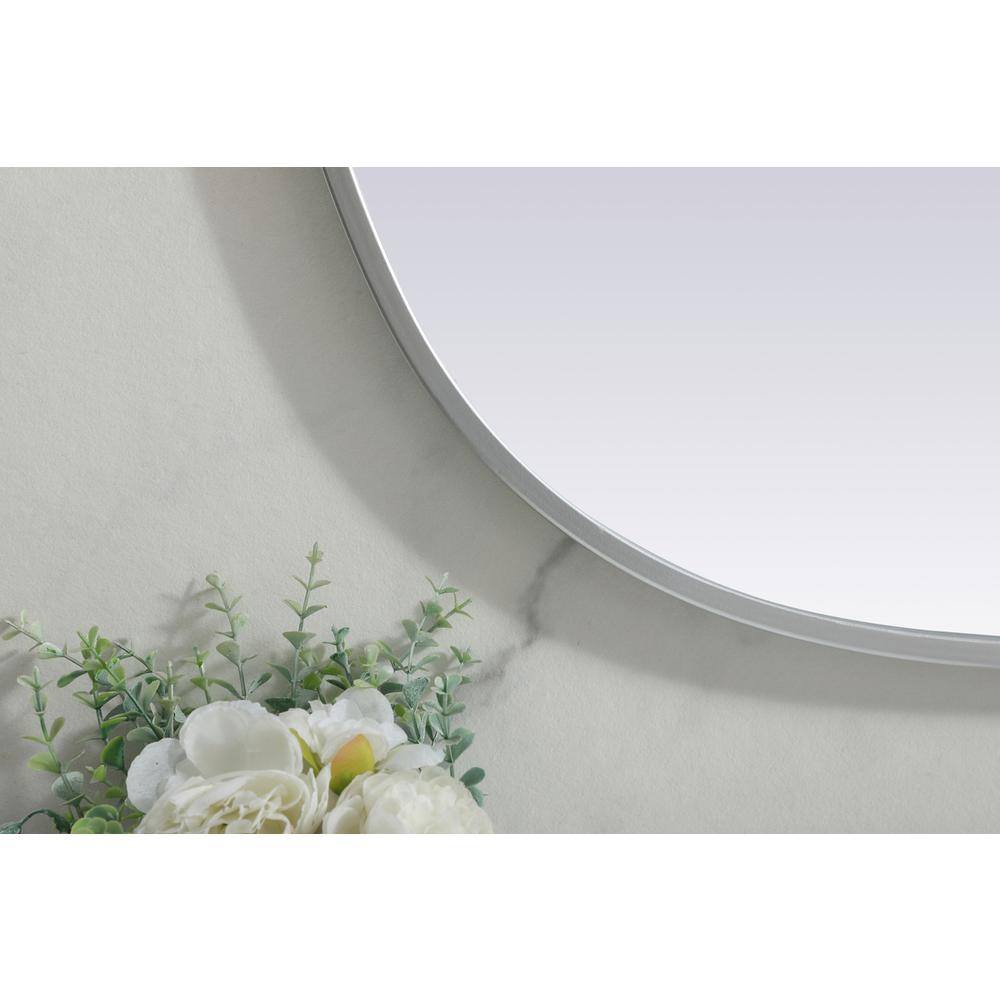 Alt View 6. Elegant Decor - Metal Frame Oval Mirror 24x30 Inch in Silver - Silver.
