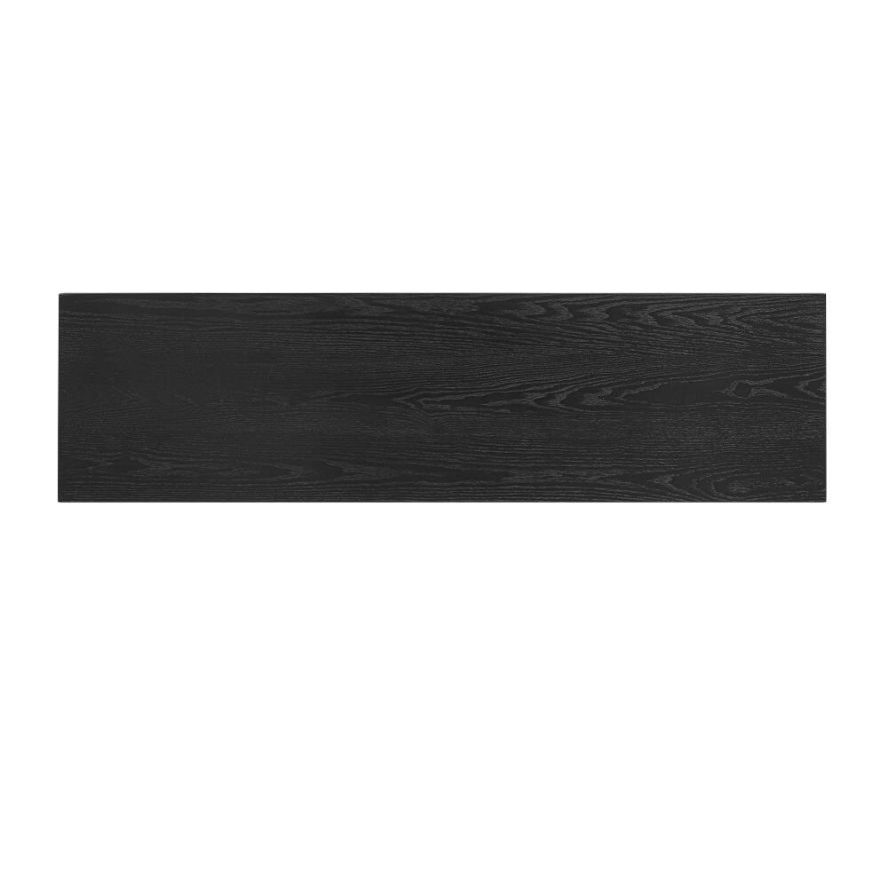 Alt View 7. Loheer - Loheer 60 inch black console table, double board suspension farmhouse entryway table with open storage - Black.