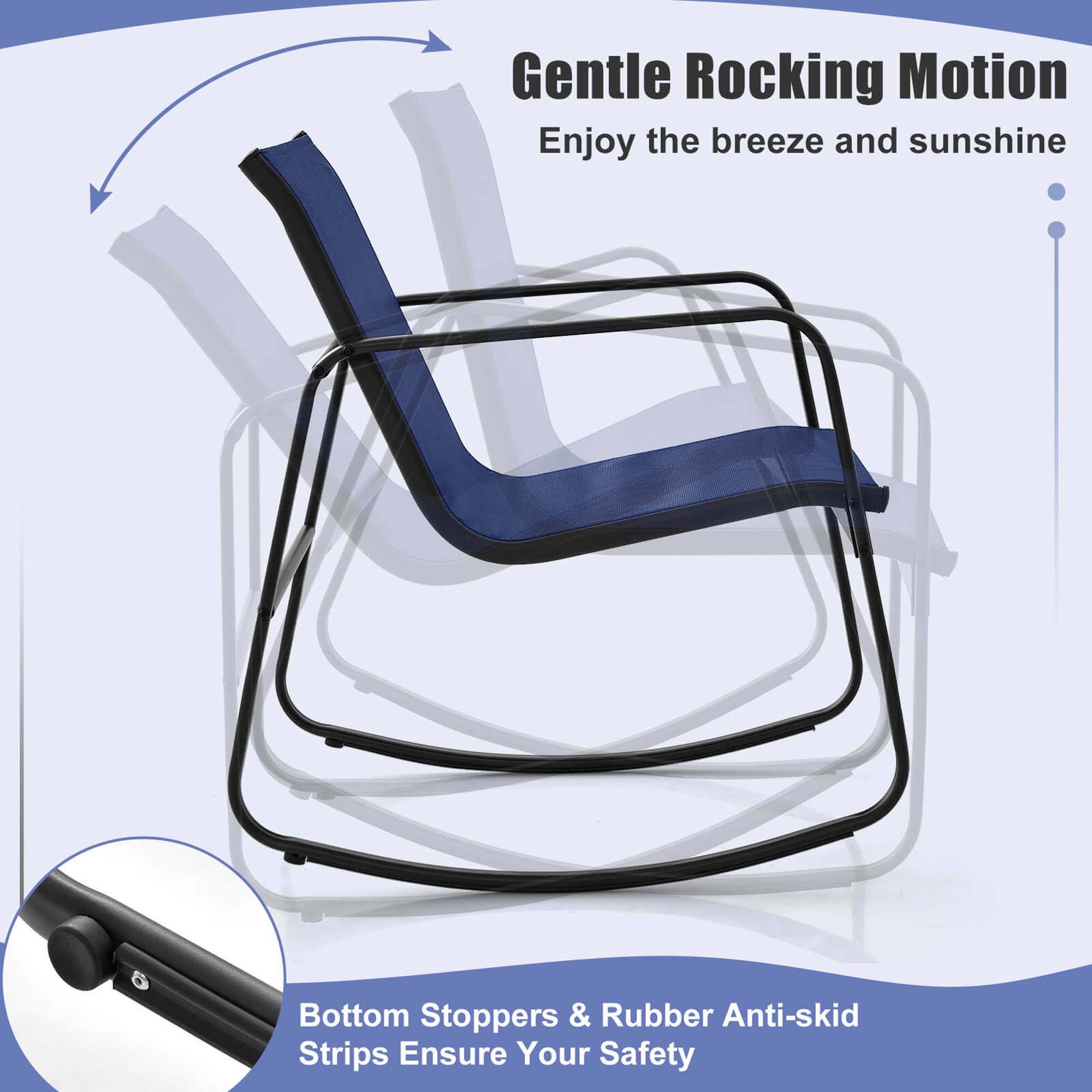 Gentle Rocking Motion: Enjoy the breeze and sunshine. Bottom Stoppers & Rubber Anti-skid Strips: Ensure Your Safety.