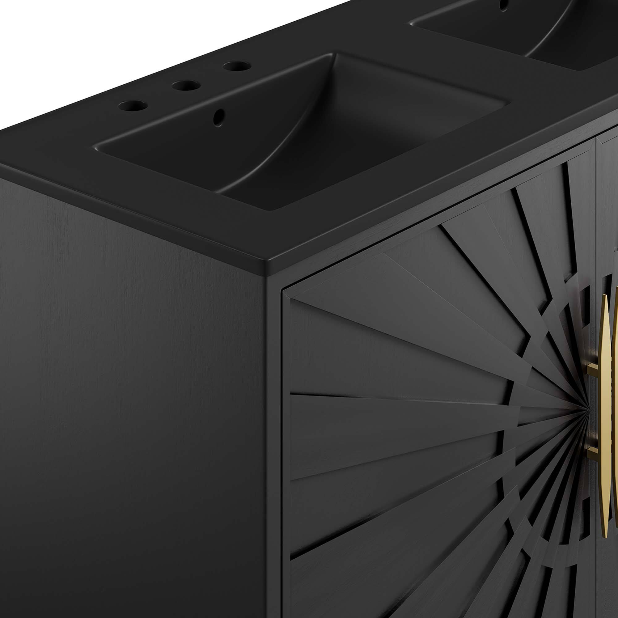 Alt View 7. Modway - Awaken Bathroom Vanity Basin Included by Modway - Black Black.