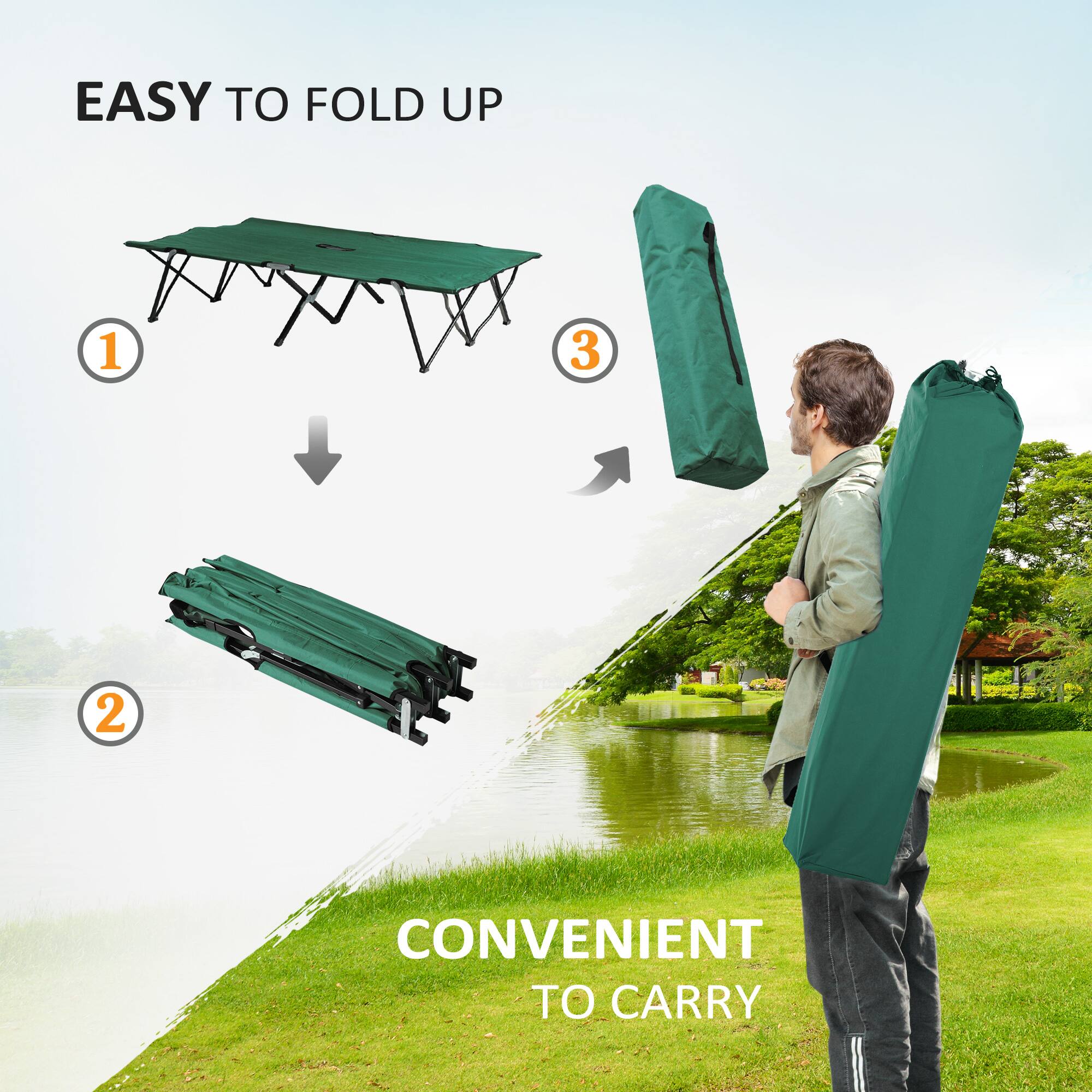 EASY TO FOLD UP 1 2 3 CONVENIENT TO CARRY