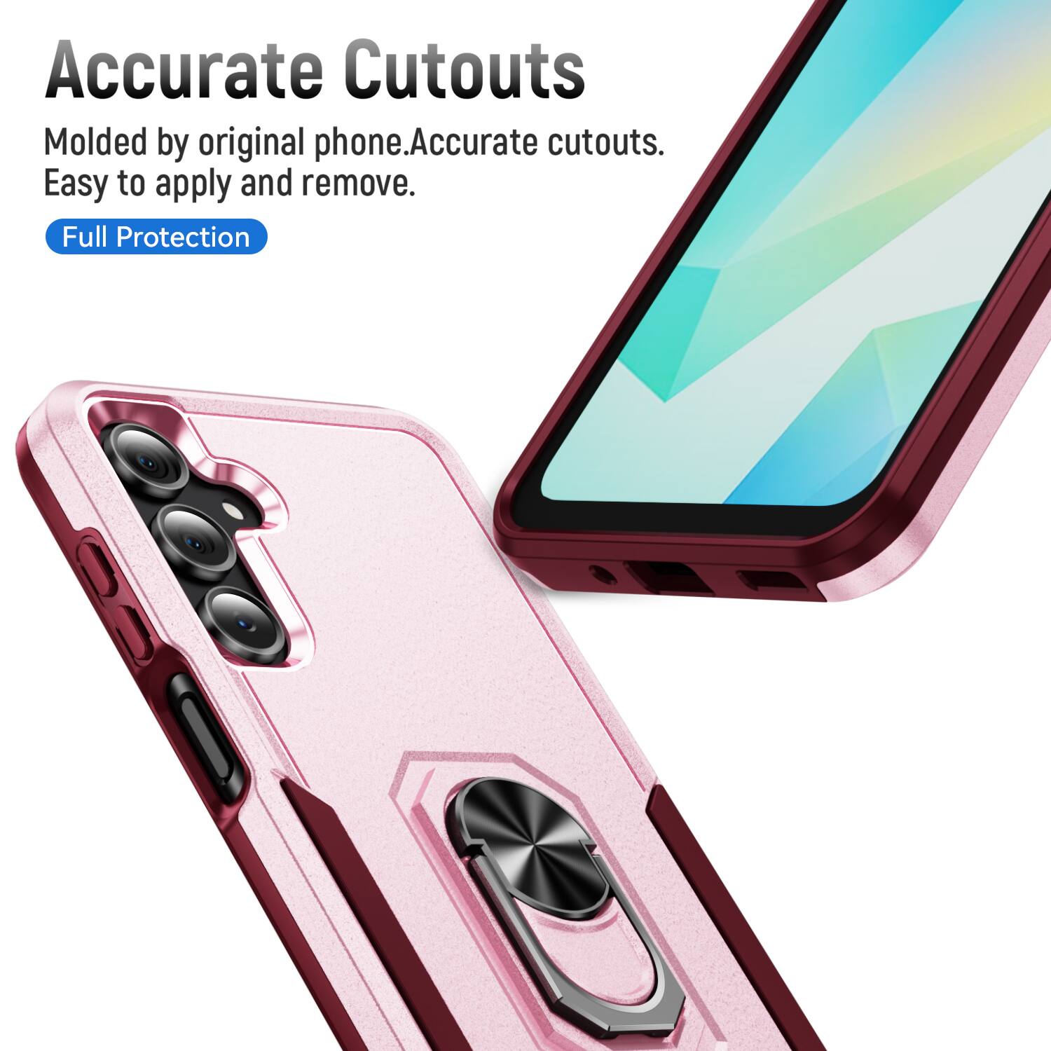Accurate Cutouts  
Molded by original phone. Accurate cutouts. Easy to apply and remove.  
Full Protection