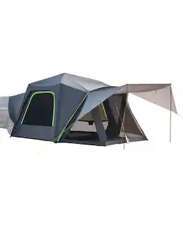 VEVOR - SUV Tent for Camping, 10FT L x 10FT W, Waterproof PU2000mm Spacious Double Layer Design for 5-8 Person - Gray