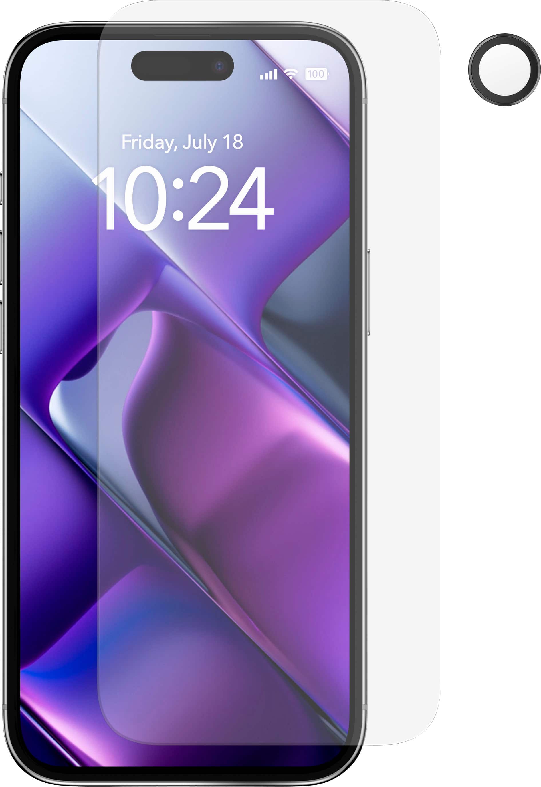 Insignia™ - Glass Screen Protector with Lens Protection for Apple iPhone Air (3-Pack) - Clear - Front_Zoom