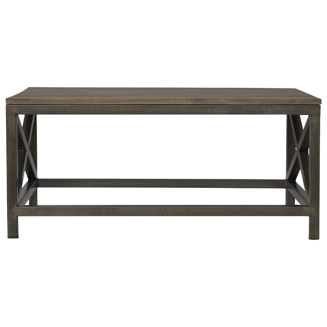 Artisan Furniture - Industrial Cross Metal Oatmeal Coffee Table - Black