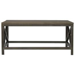 Artisan Furniture - Industrial Cross Metal Oatmeal Coffee Table - Black