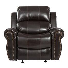 APRILSOUL - Wide Faux Leather Manual Glider Standard Recliner - Gray