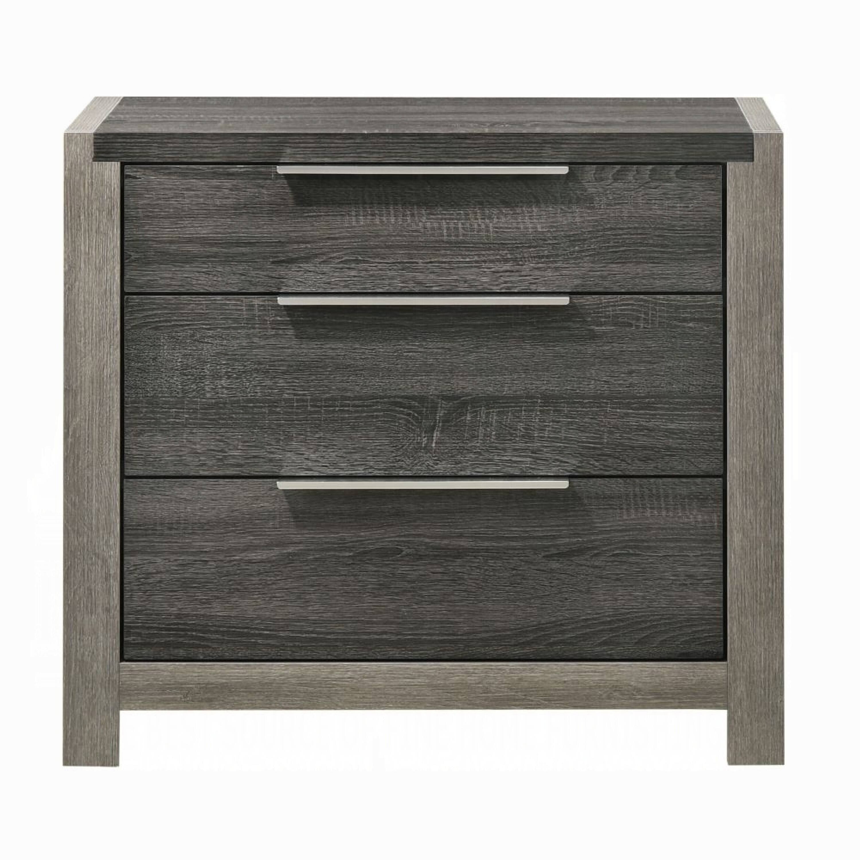 Alt View 1. Manhattan Lane - Joho Nightstand, 30 Inch, 5 Storage Drawers with Metal Handles - Gray, Silver.