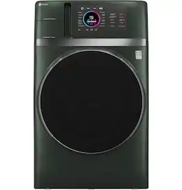 GE Profile - UltraFast 4.8 Cu. Ft. High-Efficiency Smart Front Load Washer and Electric Dryer Combo with Ventless Heat Pump - Jade Green