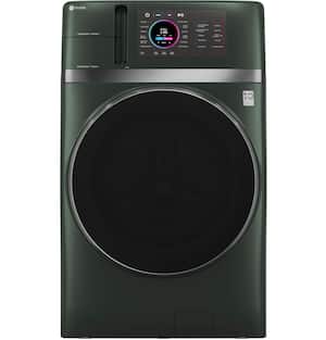 GE Profile - UltraFast 4.8 Cu. Ft. High-Efficiency Smart Front Load Washer and Electric Dryer Combo with Ventless Heat Pump - Jade Green