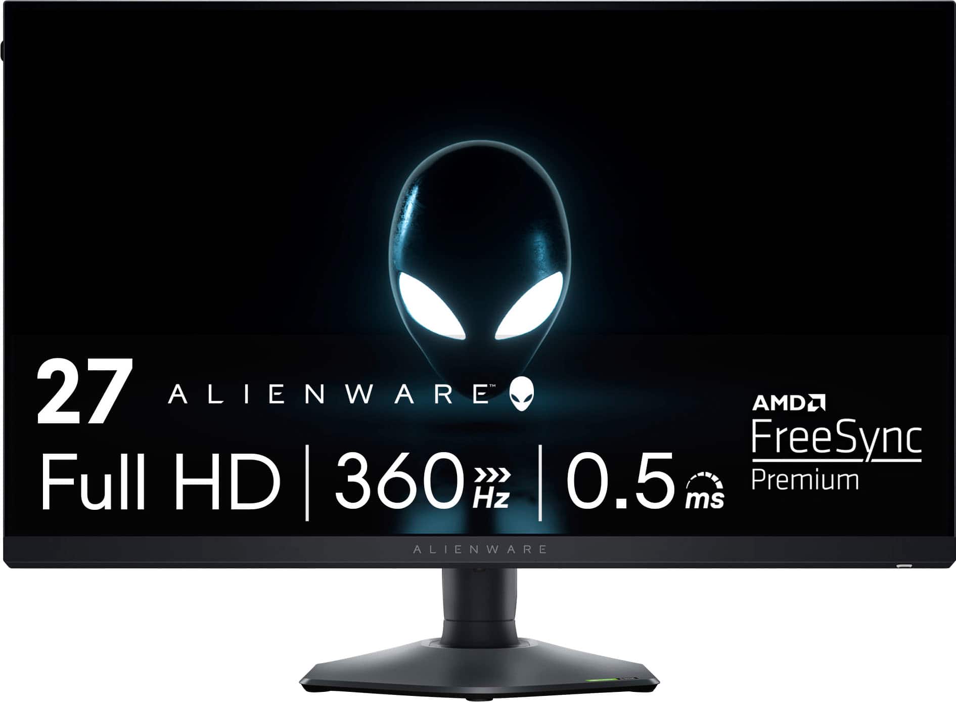 Alienware - AW2724HF 27" IPS FHD 360Hz .5-ms FreeSync Gaming Monitor (HDMI, DisplayPort) - Dark side of the Moon - Front_Zoom