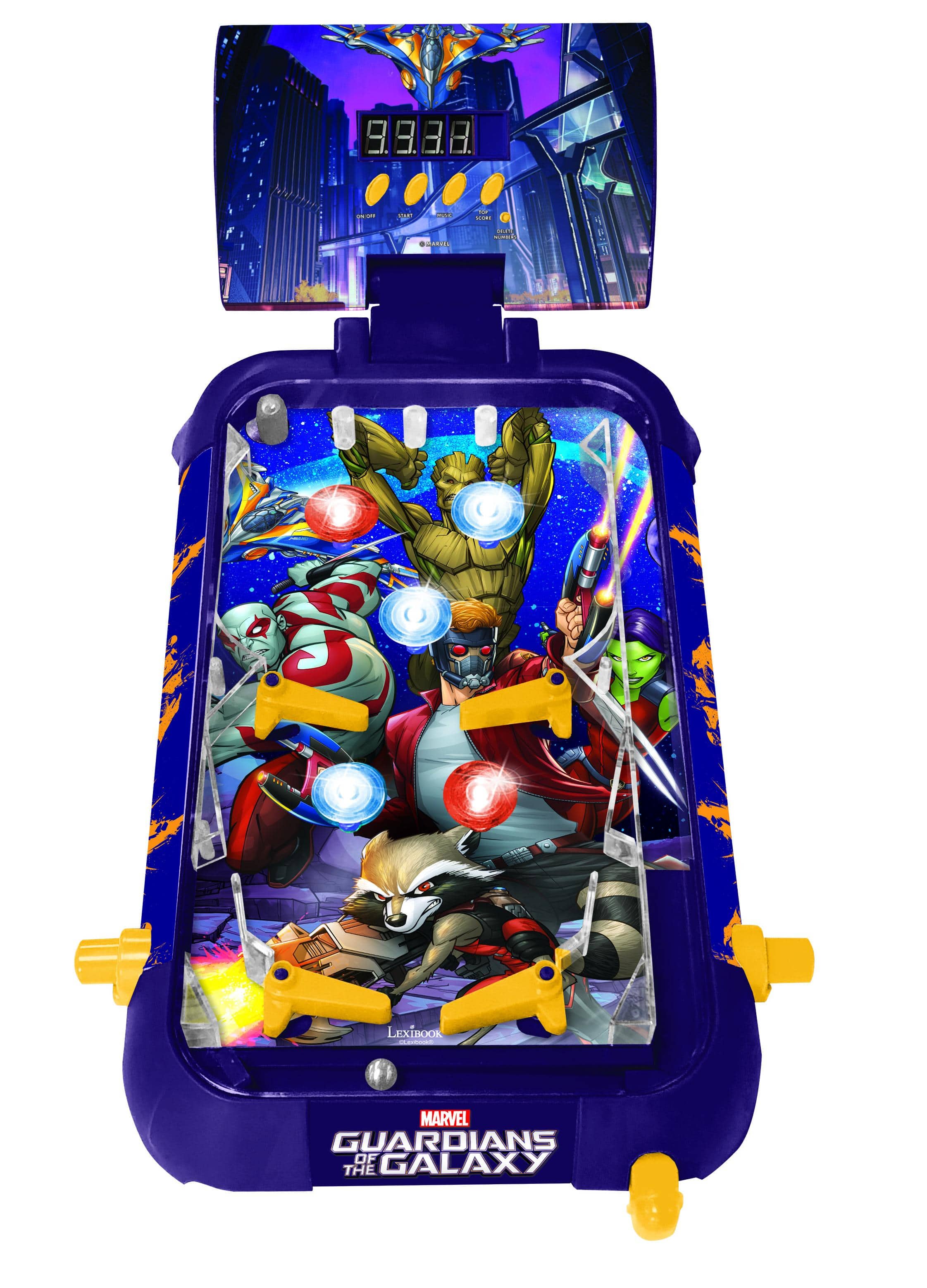 Lexibook - Marvel Guardians of The Galaxy Electronic Table Pinball with Sounds, Lights & Digital Scoring