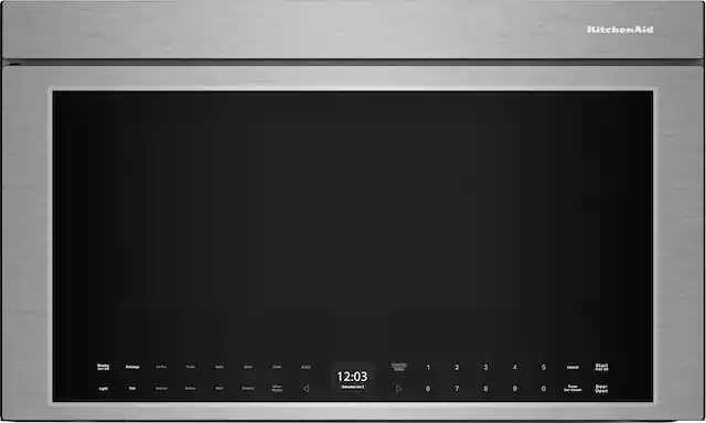 KitchenAid - 1.1 Cu. Ft. Convection Flush Built-In Over-the-Range Microwave with Air Fry Mode - Stainless Steel