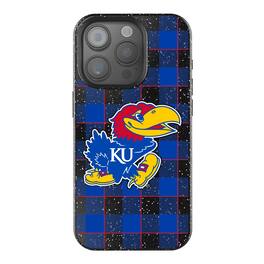 Keyscaper - NCAA - Kansas Jayhawks Plaid Bling iPhone Case - 15 - Black