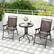 Alt View 2. Boyel Living - Brwon 3 Pieces Patio Round Table and Folding Chairs Set with Rippled Tempered Glass 37-in L x 25.5-in W x 17-in H - Brown.