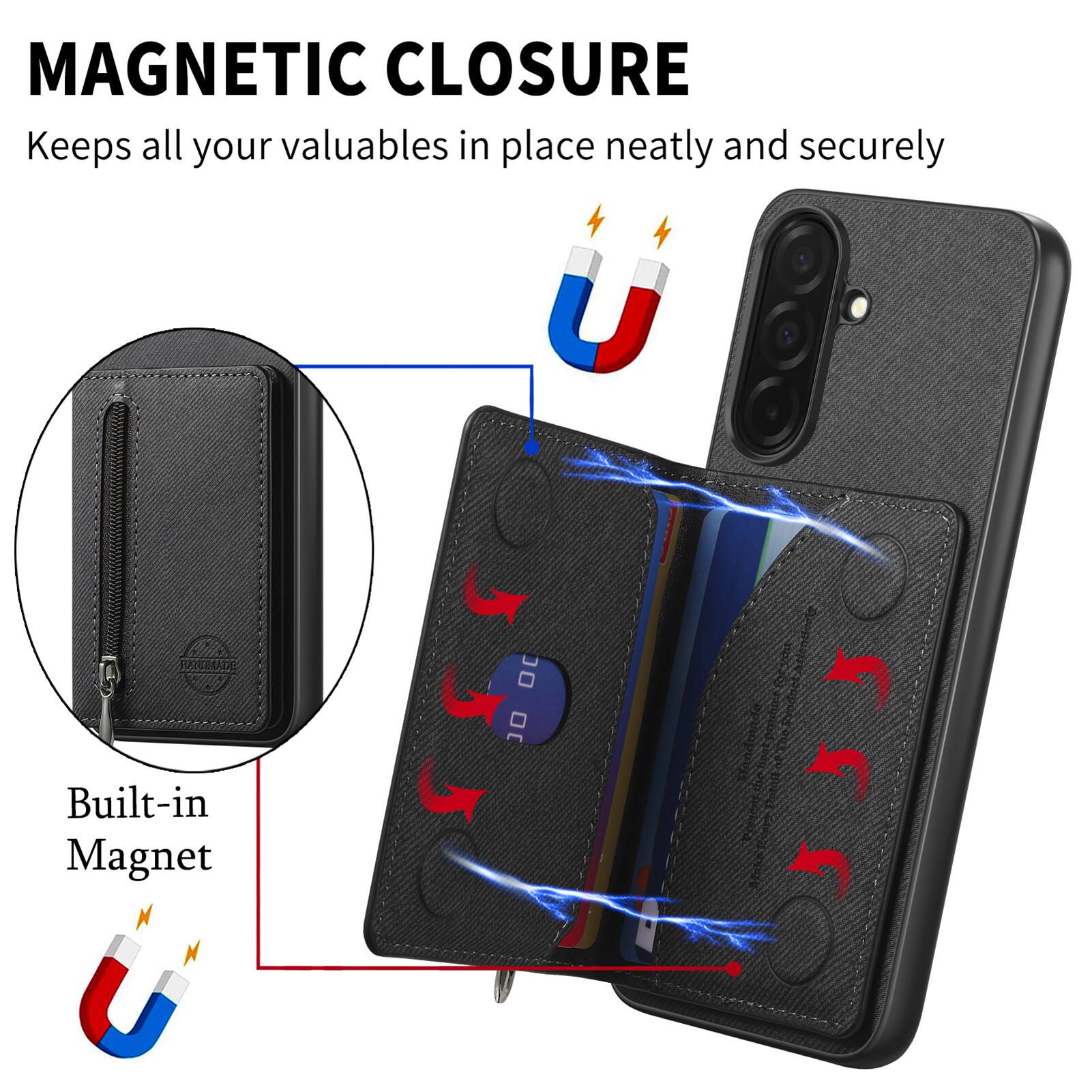 MAGNETIC CLOSURE  
Keeps all your valuables in place neatly and securely  

Built-in Magnet