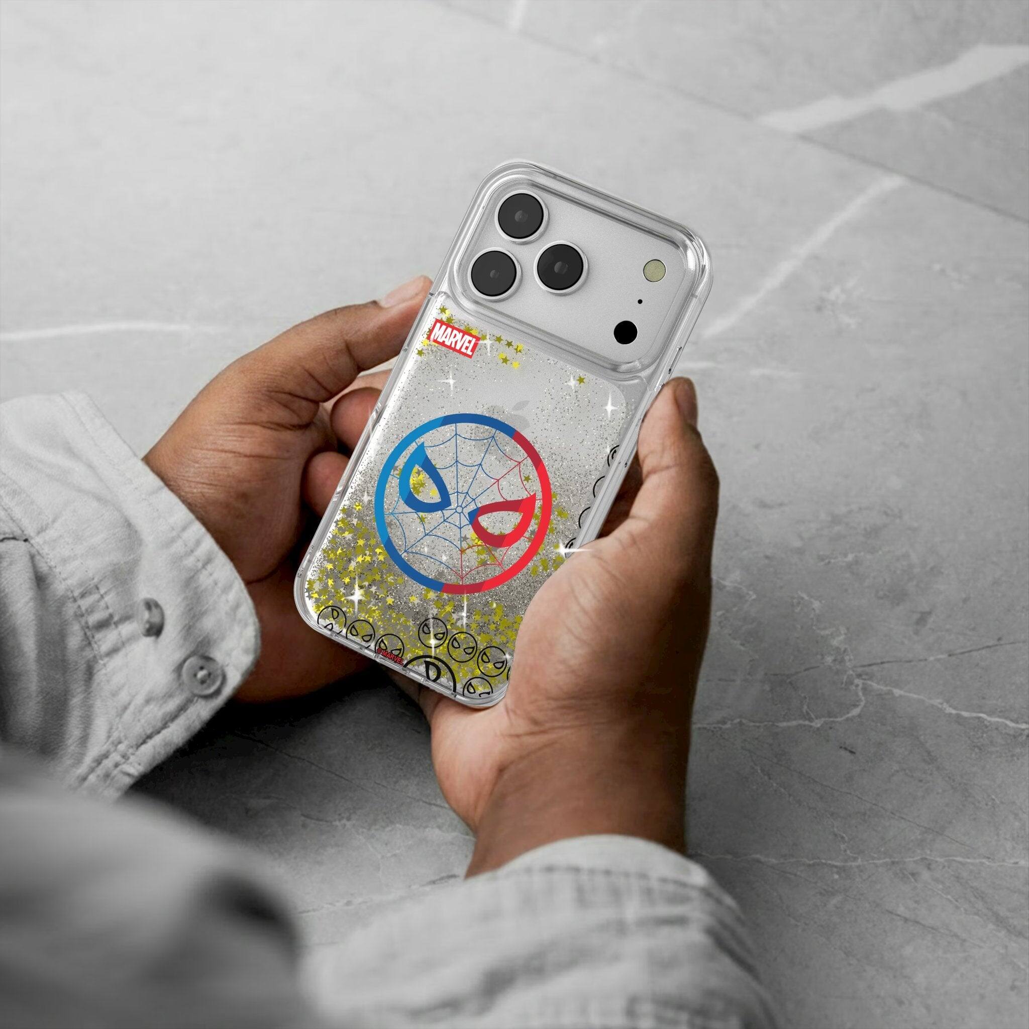 Alt View 1. Keyscaper - Marvel Sigil Glitter Phone Case - Apple iPhone 17 Pro Max - Spider-Man.