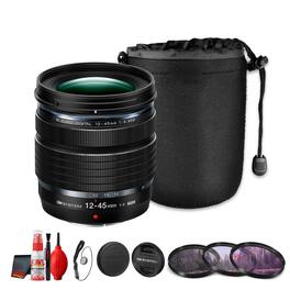 Bundle - OM System - M.Zuiko Digital ED 12-45mm f4 PRO Lens Micro Four Thirds() - Black