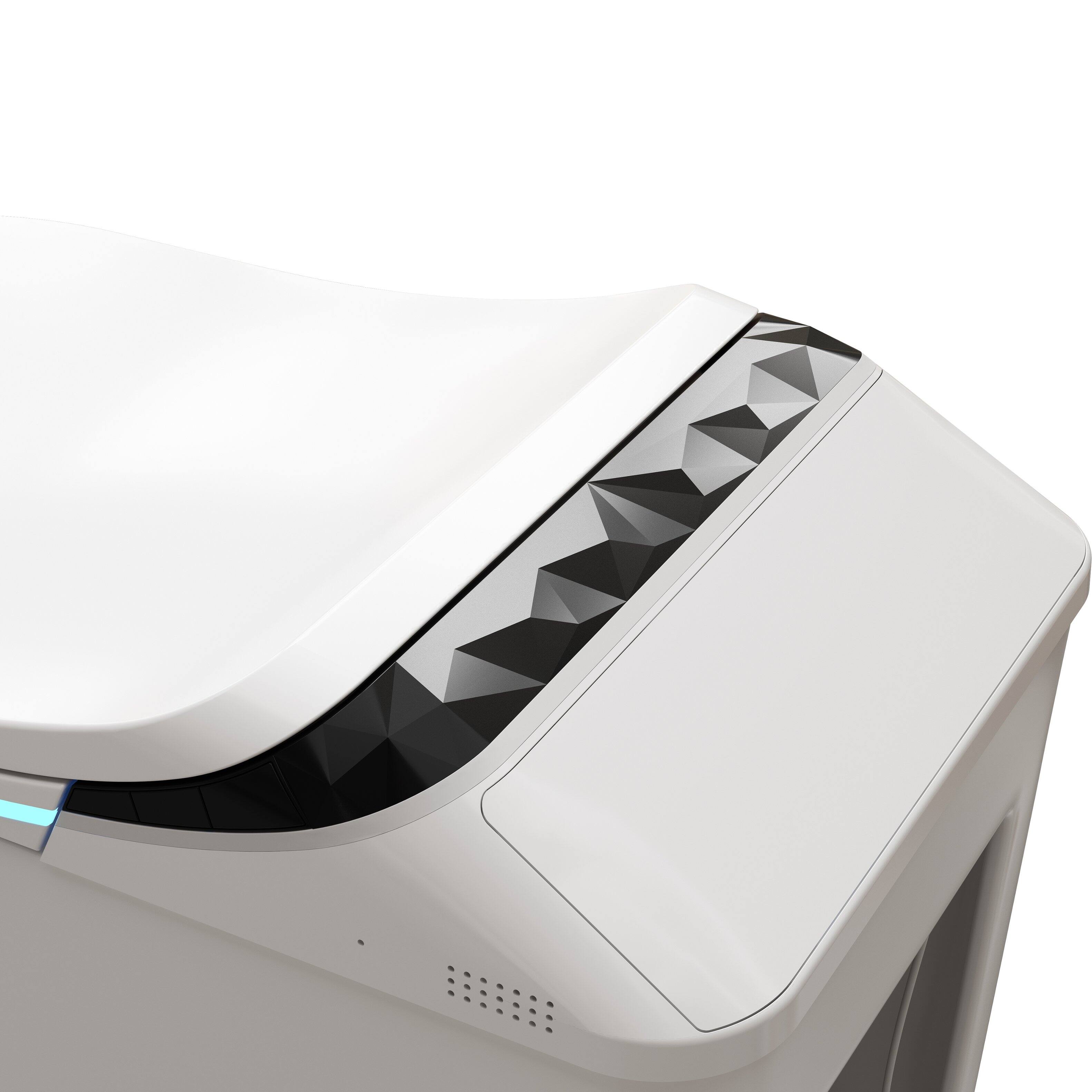 Alt View 3. TOTTE - Smart Bidet Toilet, Auto Open/Close Lid, Heated Seat, Warm Air Dryer, Aromatherapy & UV Sterilization - White.