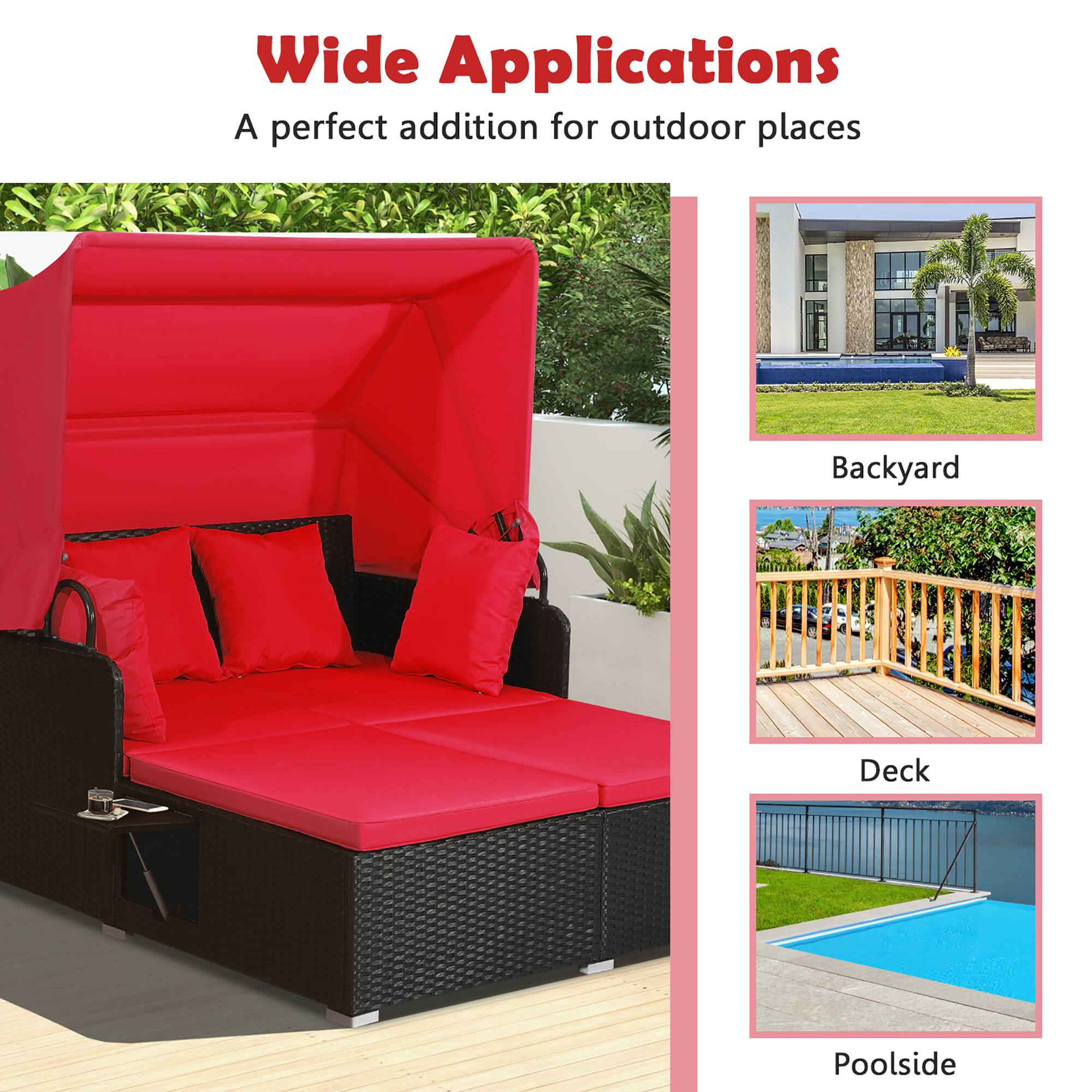 Wide Applications: A perfect addition for outdoor places, Backyard, Deck, Poolside.