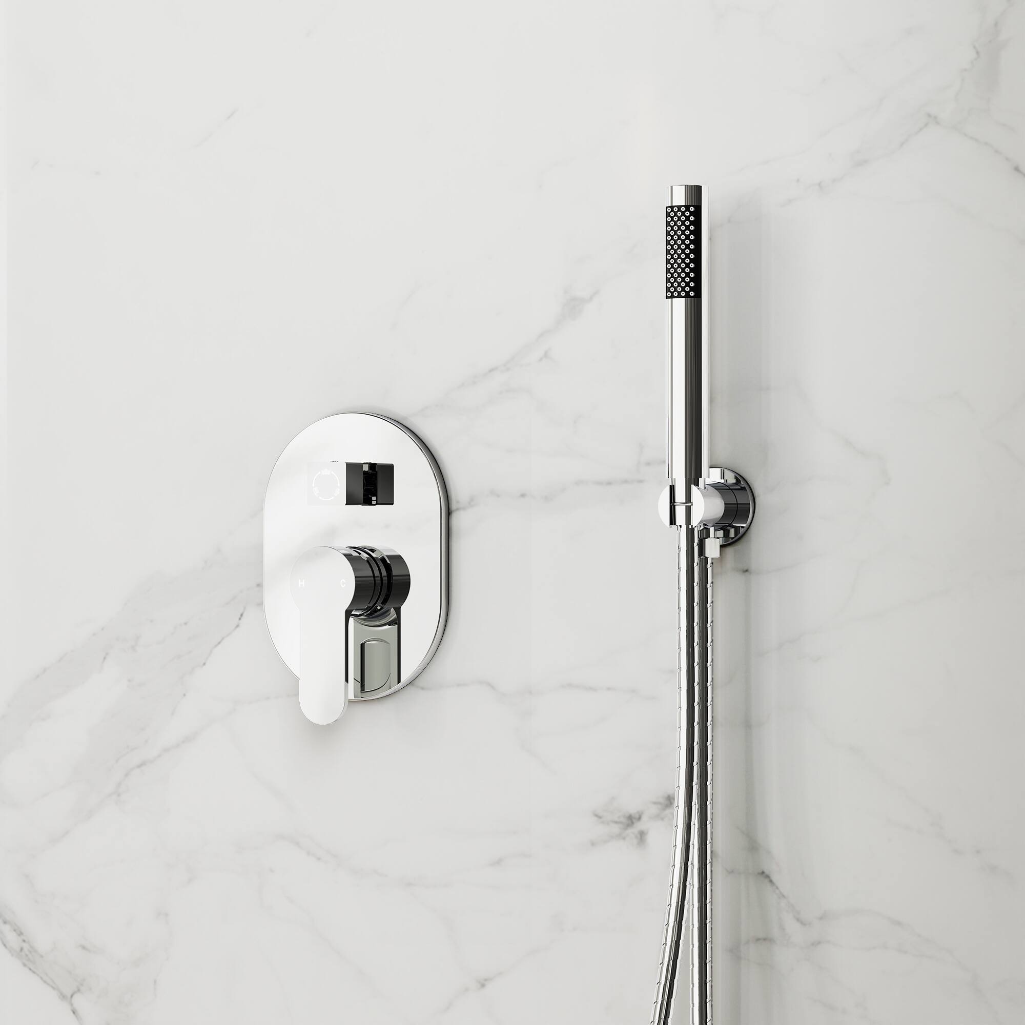 Alt View 9. GRANDJOY - Dual Shower Head System with 10" Rainfall Head, Handheld Sprayer and Adjustable Slide Bar - Polished Chrome.