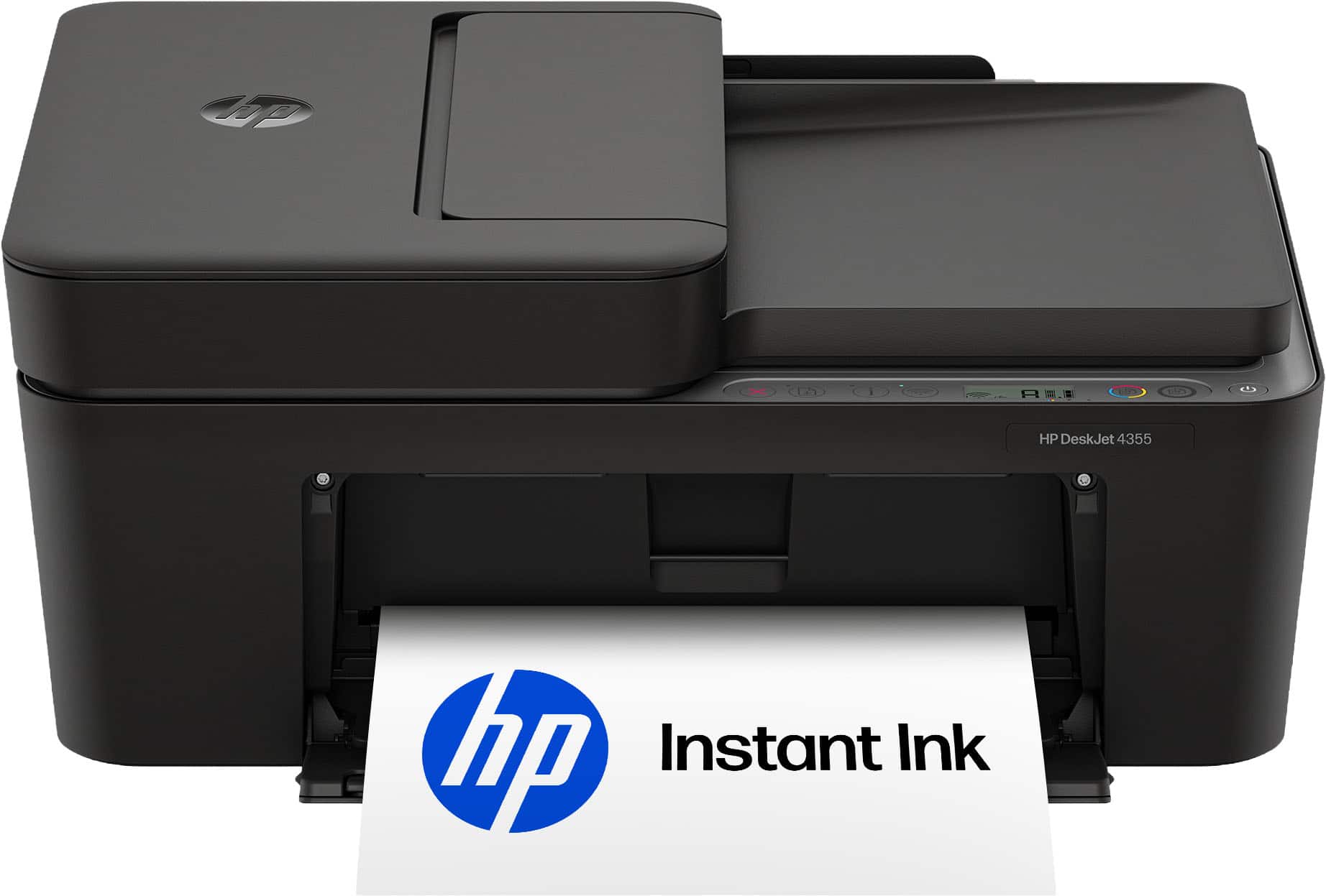 HP - DeskJet 4355 Wireless AI-Enabled All-in-One Inkjet Printer with 3 Months of Instant Ink - Black