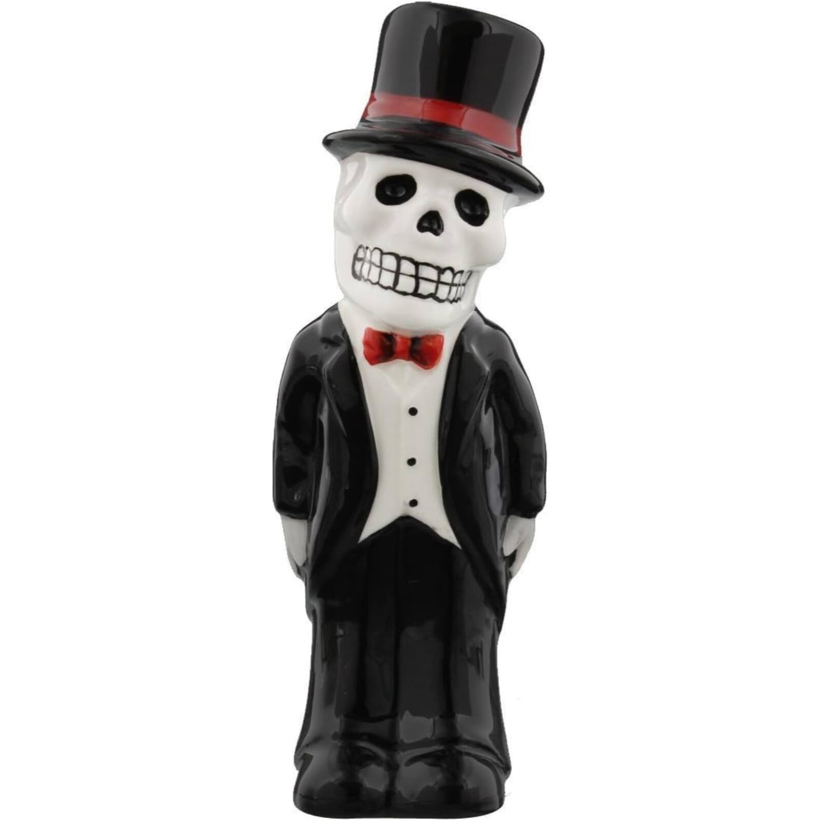 Left. Pacific Trading - Pacific Trading Love Never Dies Skeleton Bride and Groom Magnetic Salt and Pepper Shakers - Multicolor.