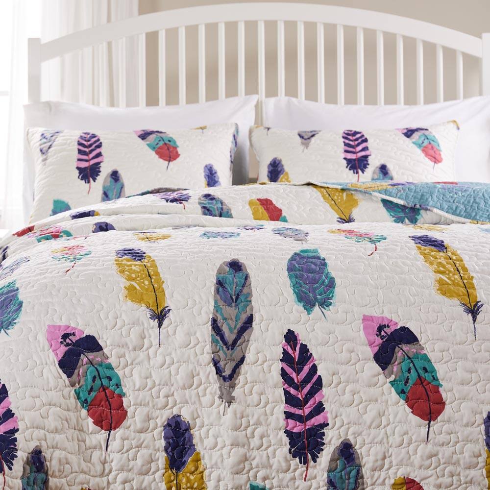 Angle. BreeBe - Dream Catcher Sham King - Teal.