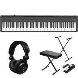 Roland - FP-30X 88 Keys SuperNATURAL Portable Digital Piano, Black Bundle with TAPH100 Headphones, Keyboard Stand, Bench,