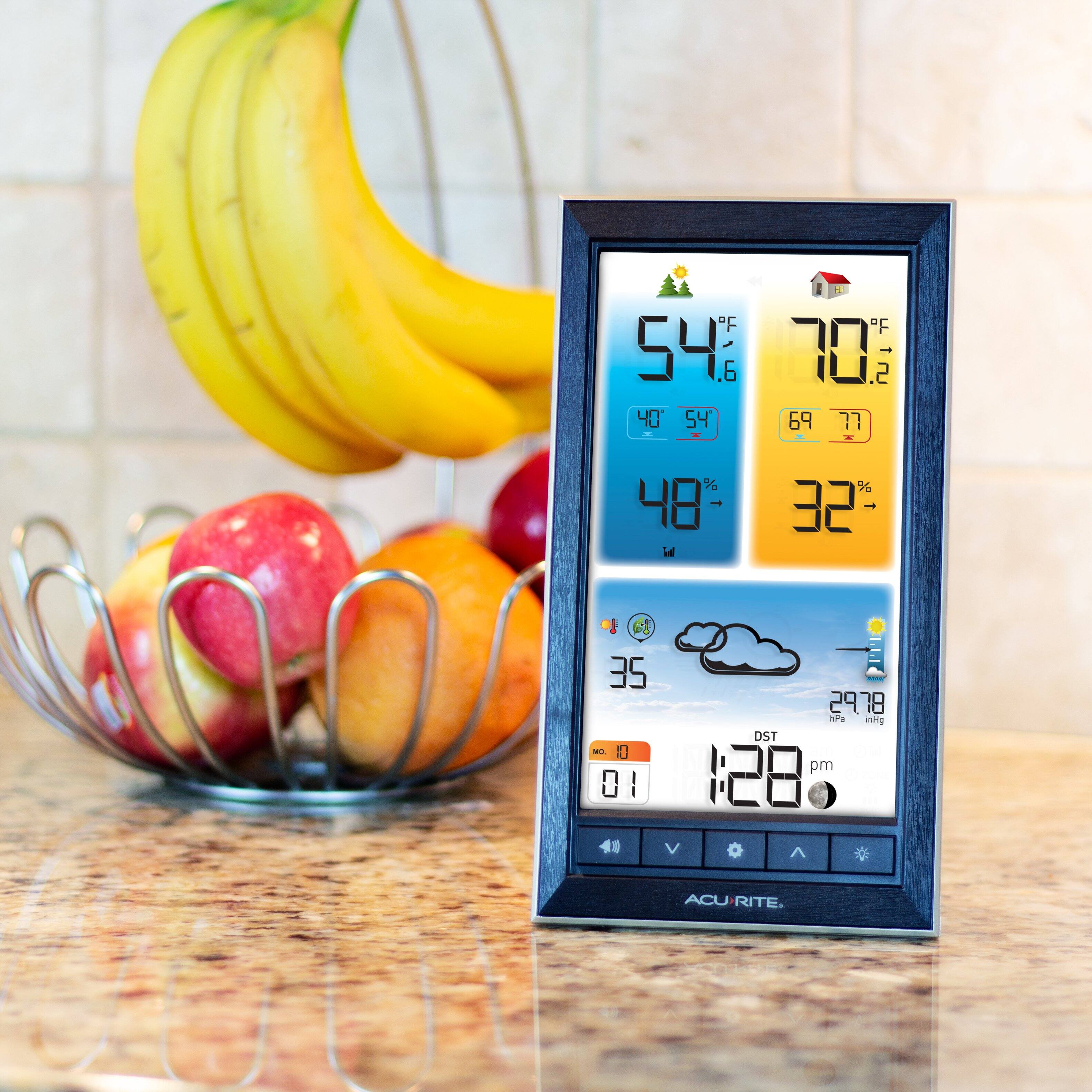 Alt View 12. AcuRite - Home Weather Station with Color Display and Wireless Thermometer - Black.