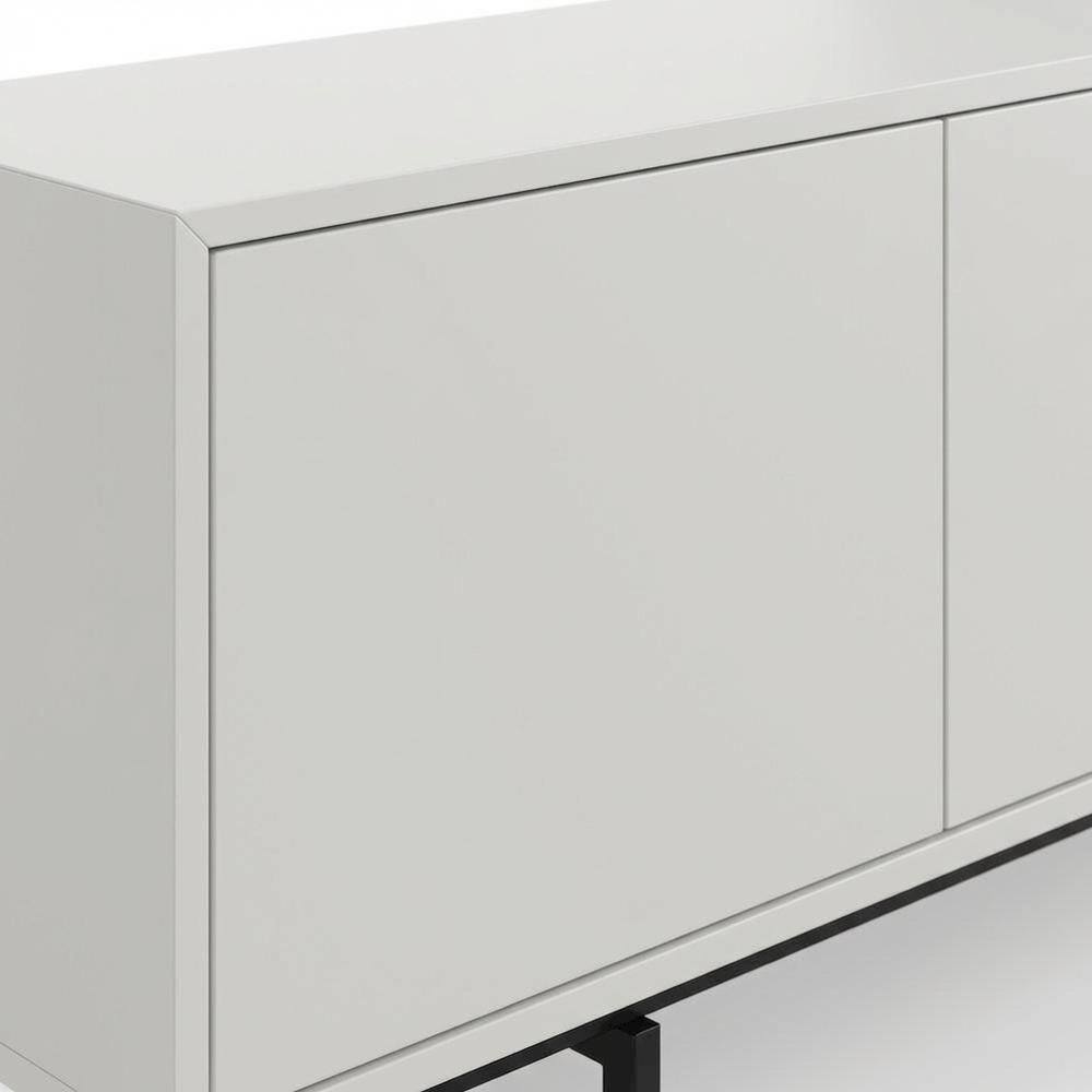 Alt View 1. FurniFact - White Laminate TV Stand with 4 Doors and Modern Design - White.