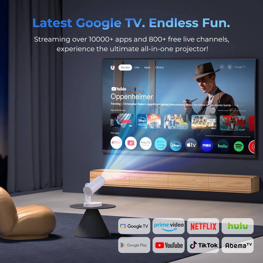 ETOE Starfish Plus Official Licensed Google TV Smart Projector, 4K