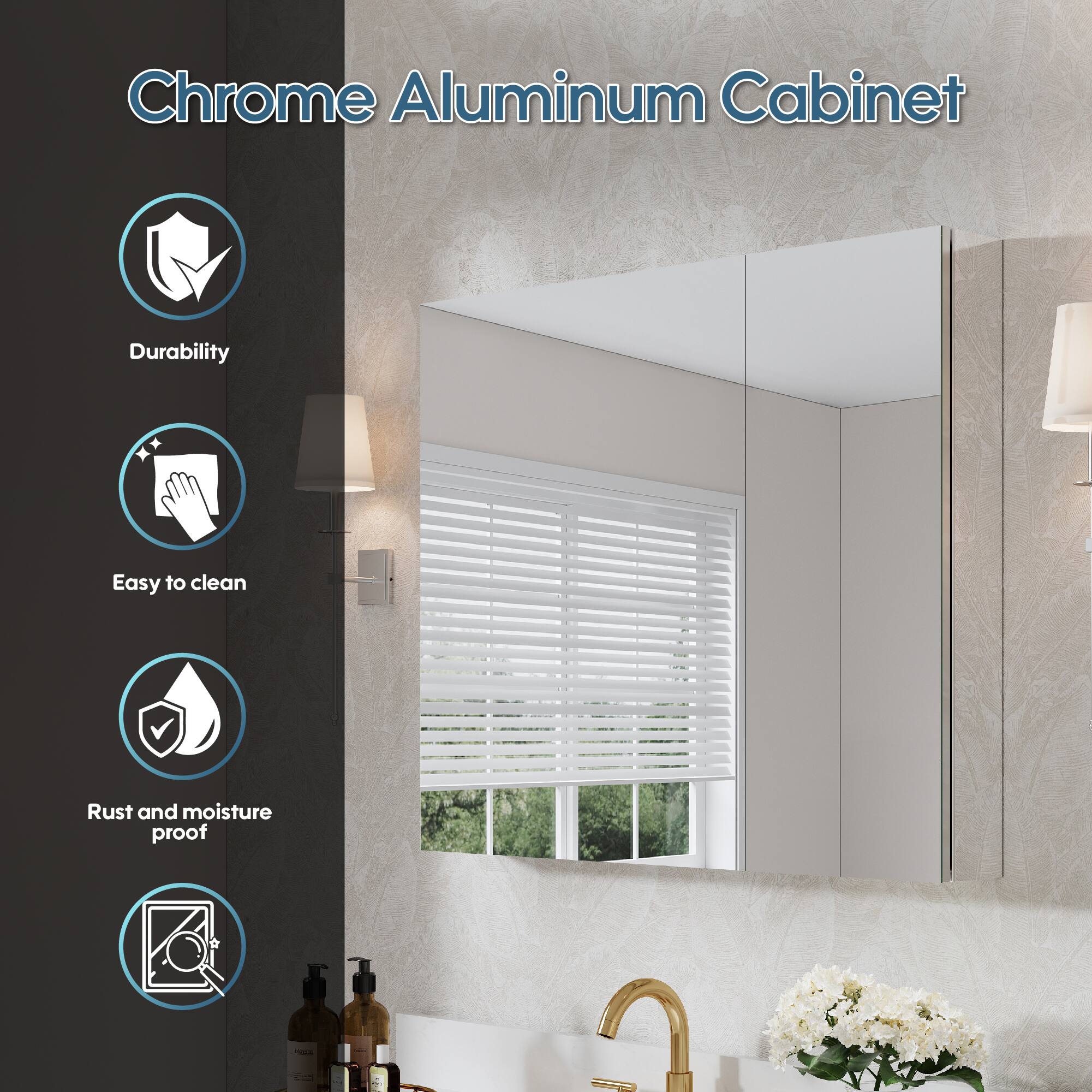 Chrome Aluminum Cabinet

- Durability
- Easy to clean
- Rust and moisture proof