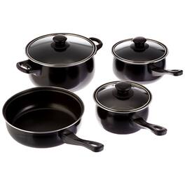 Gibson - Home Chef Du Jour 7 Piece Carbon Steel Nonstick Cookware Set - Black