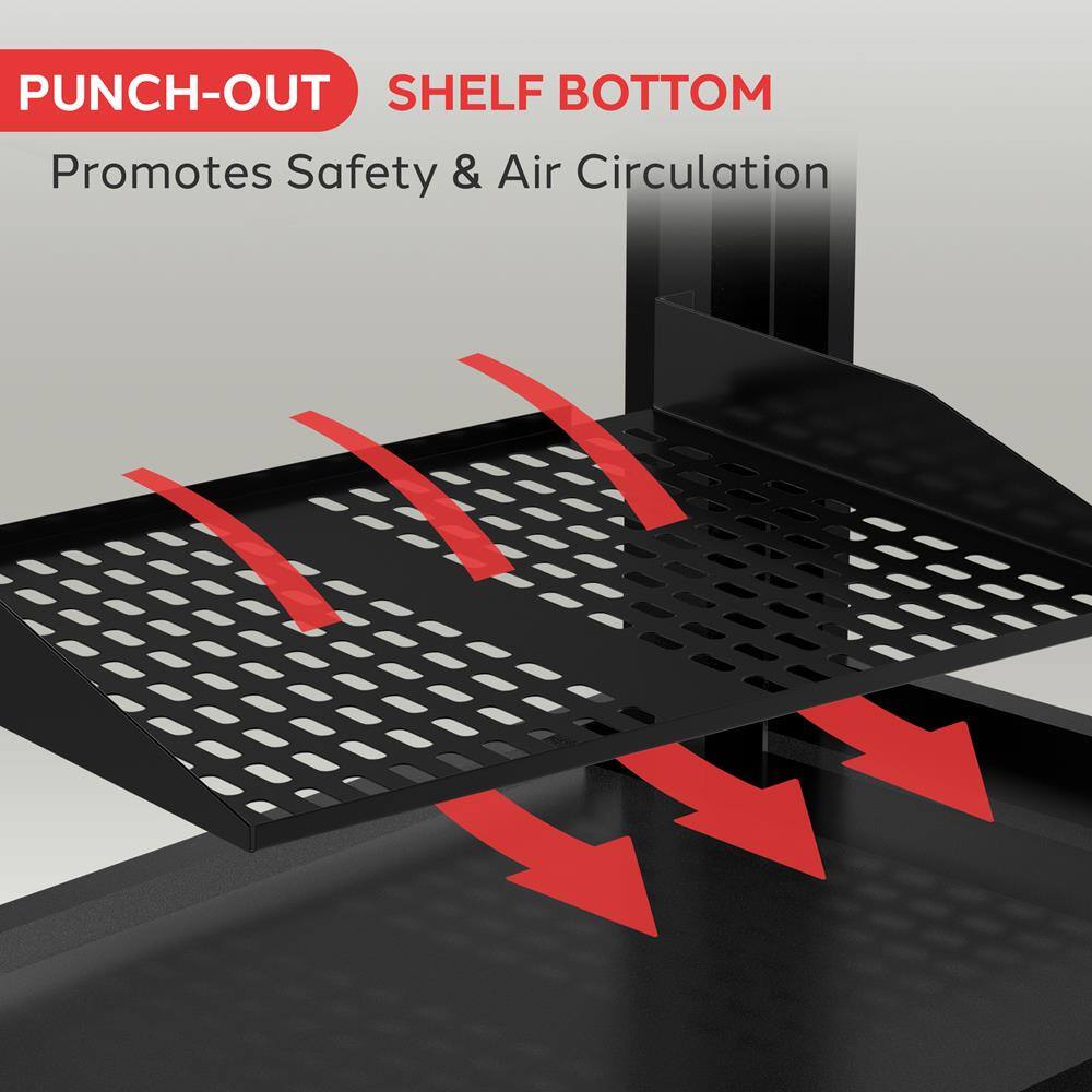 PUNCH-OUT SHELF BOTTOM  
Promotes Safety & Air Circulation