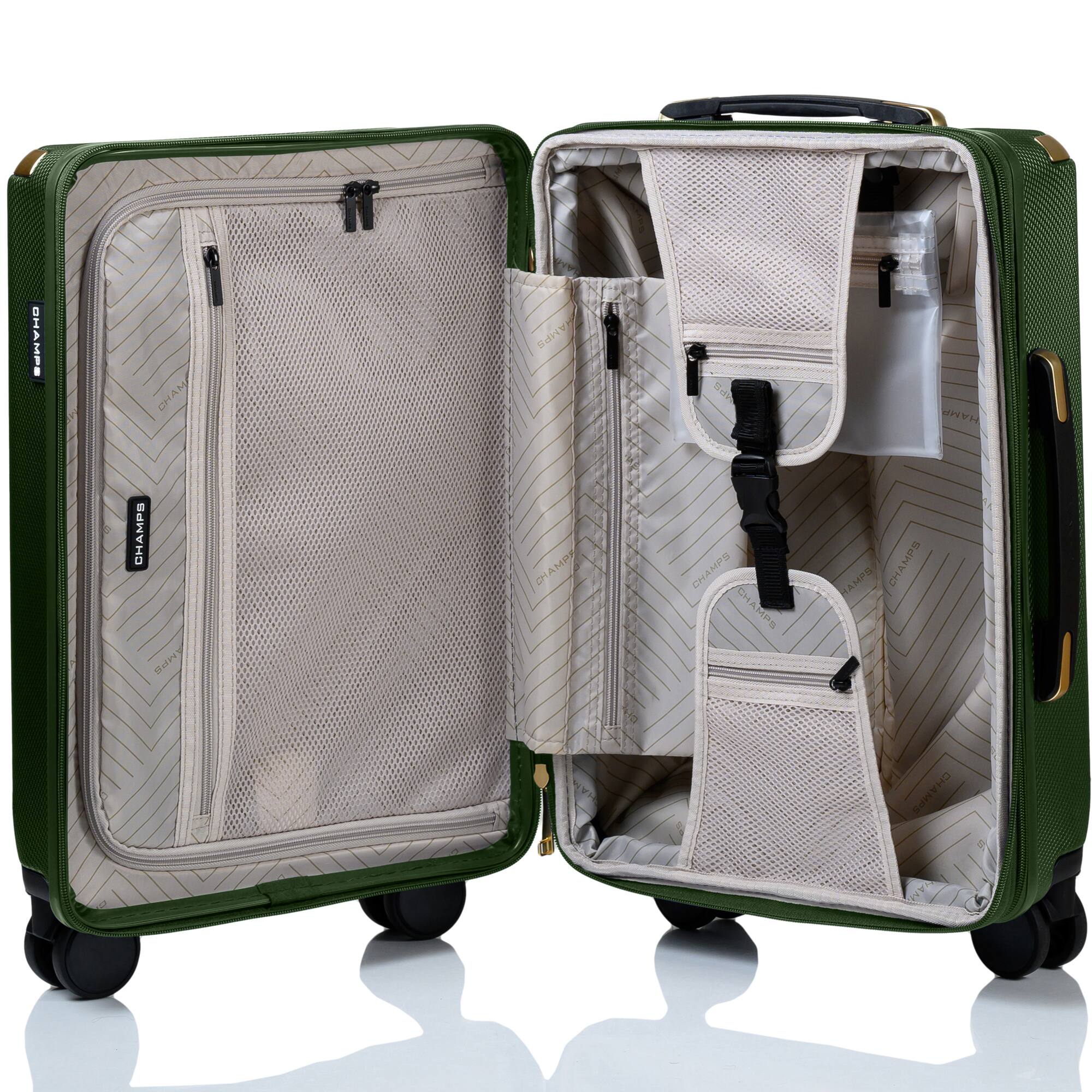 Champs Luxe II collection 3 piece Hardside Luggage set Green S1043