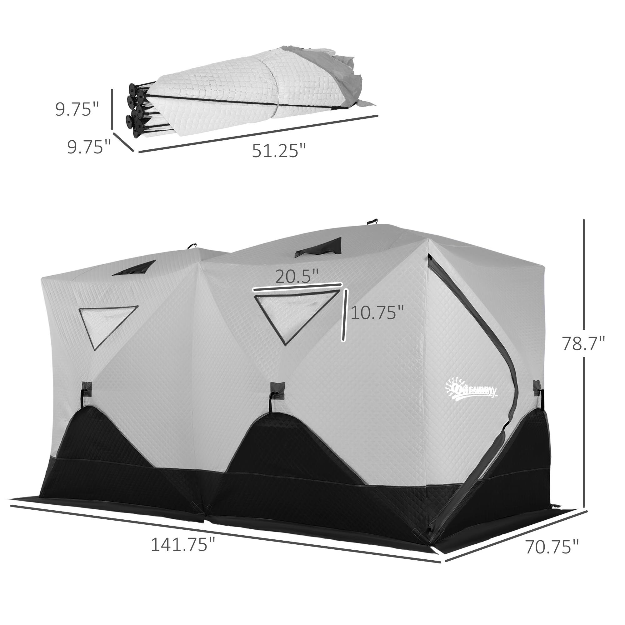 9.75" x 9.75" x 51.25" x 20.5" x 10.75" x 78.7" x 141.75" x 70.75"