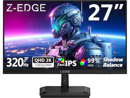 Z Z-Edge - 27" 2K QHD 2560 x 1440 320 Hz 1 ms Flat-Panel Fast IPS Gaming Monitor - Black