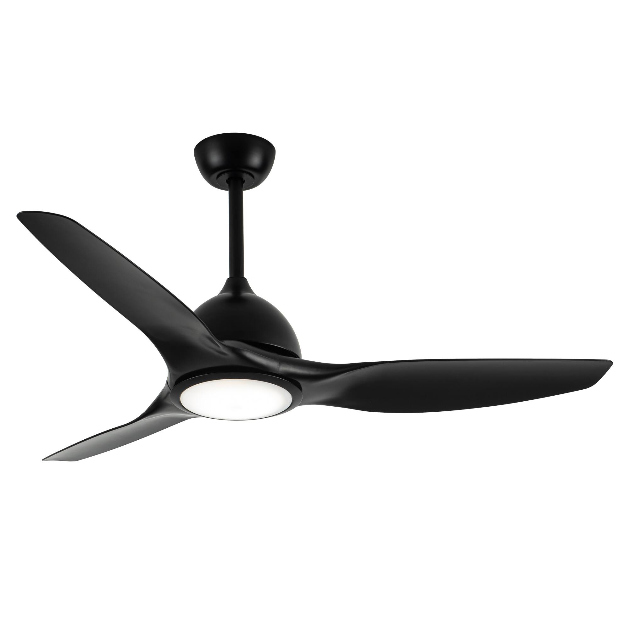 Alt View 4. Vaczon - 52" Modern Black Integrated LED Propeller Ceiling Fan with Remote - Black.