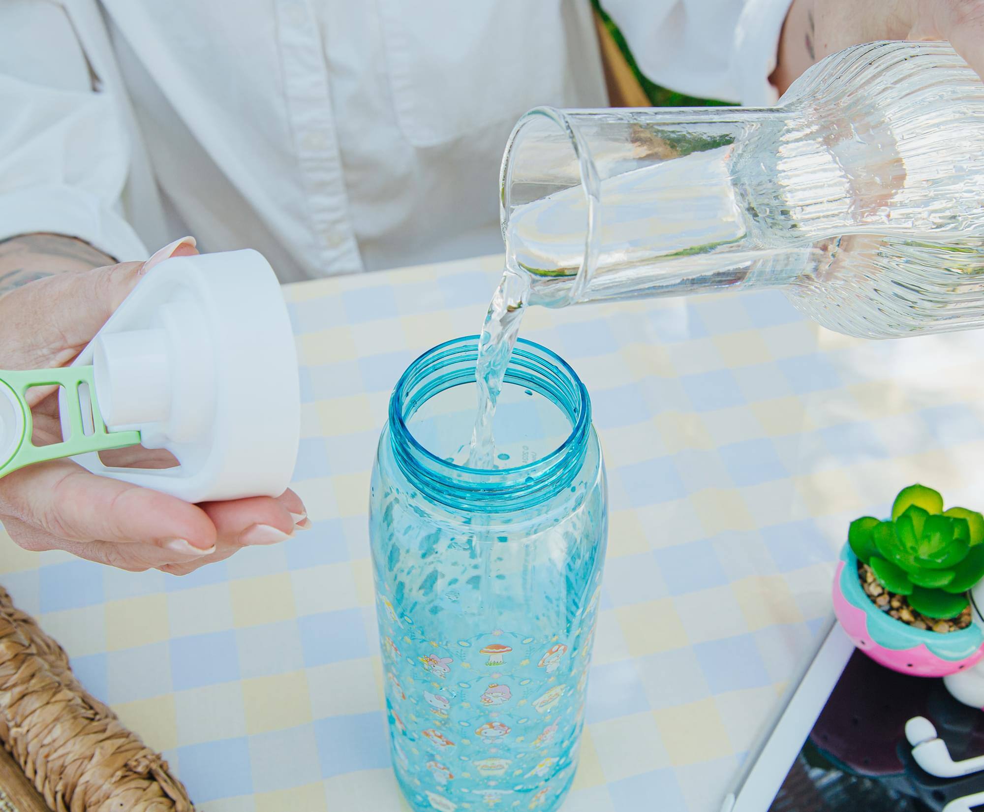 Alt View 5. Silver Buffalo - Sanrio Hello Kitty and Friends Mushroom Crew Water Bottle | Holds 28 Ounces - Blue.