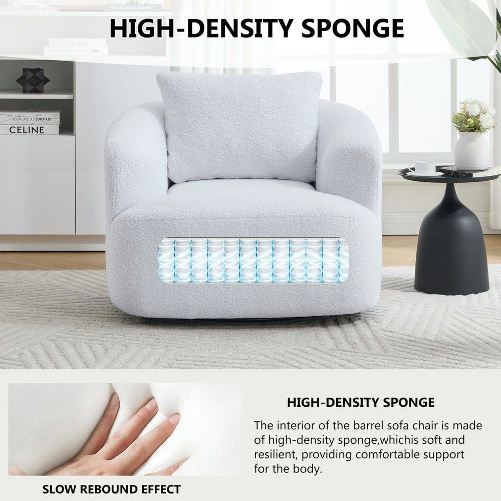 HIGH-DENSITY SPONGE

The interior of the barrel sofa chair is made of high-density sponge, which is soft and resilient, providing comfortable support for the body.

SLOW REBOUND EFFECT