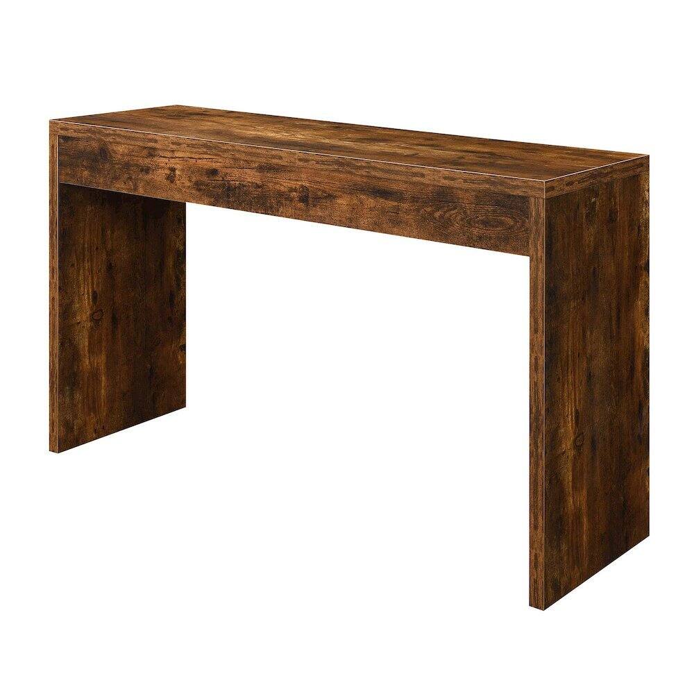 Front. FurniFact - Console Desk, Brown, 48 Inch - Barnwood.