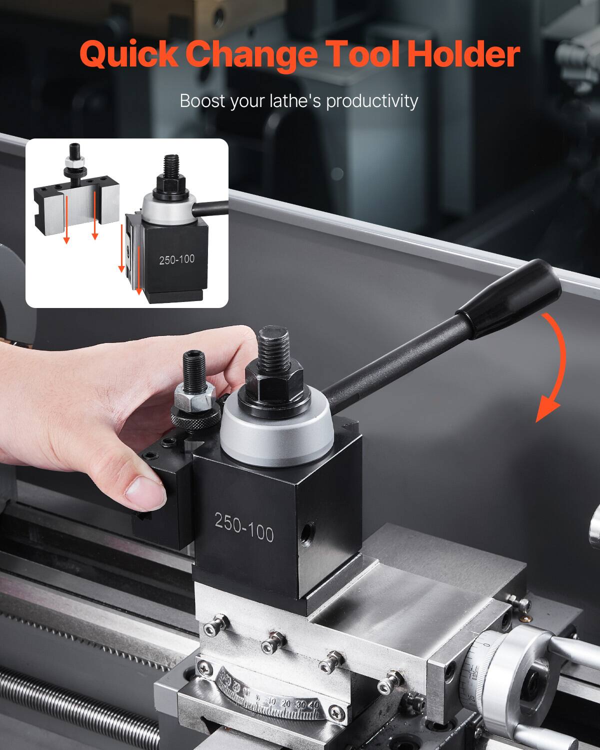 Quick Change Tool Holder  
Boost your lathe's productivity  
250-100  
250-100  
i0  
20  
30