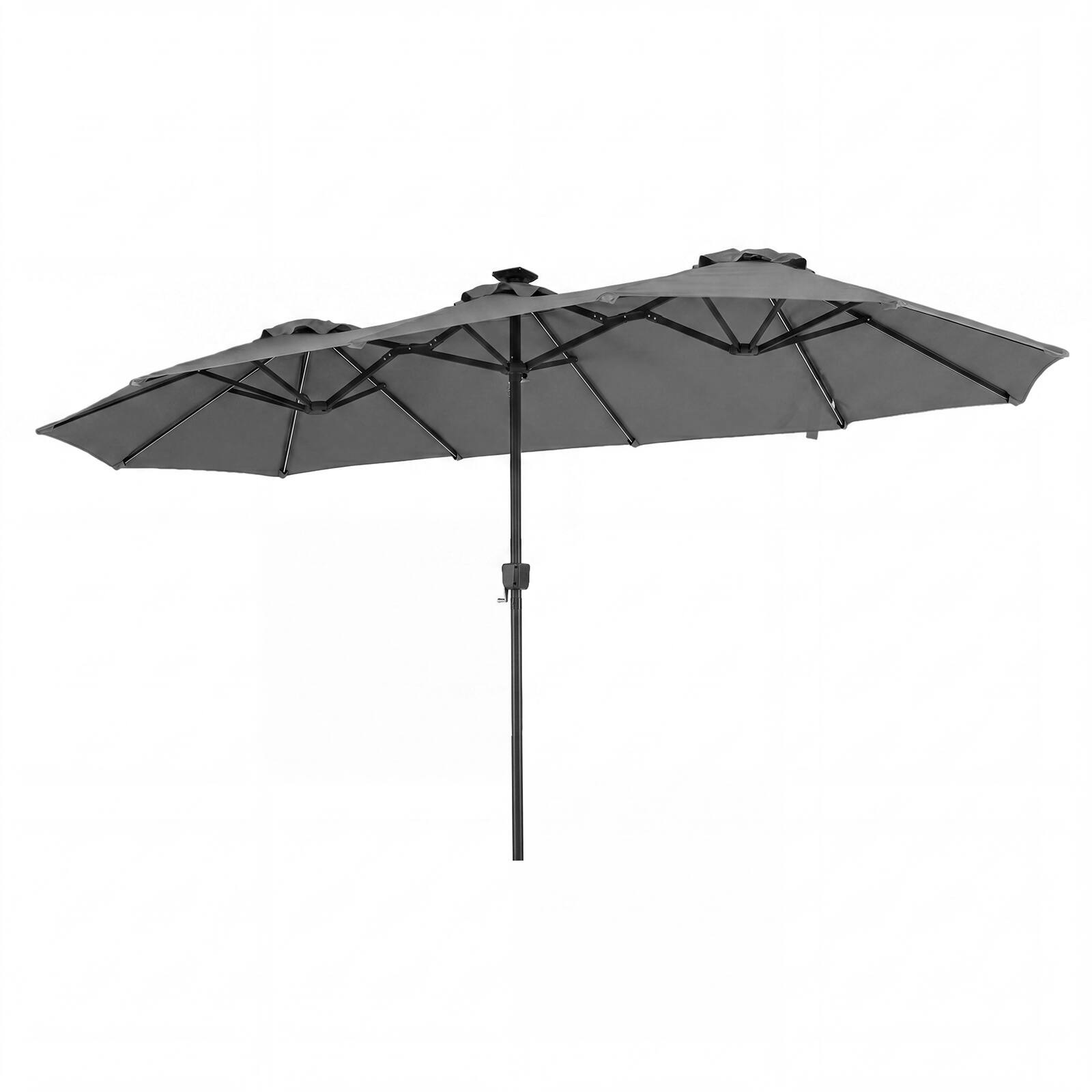 Costway - Double-Sided Patio Umbrella with Color-Changing Flowing Solar LED Lights Crank Lift - Gray price history on PriceWatchPro