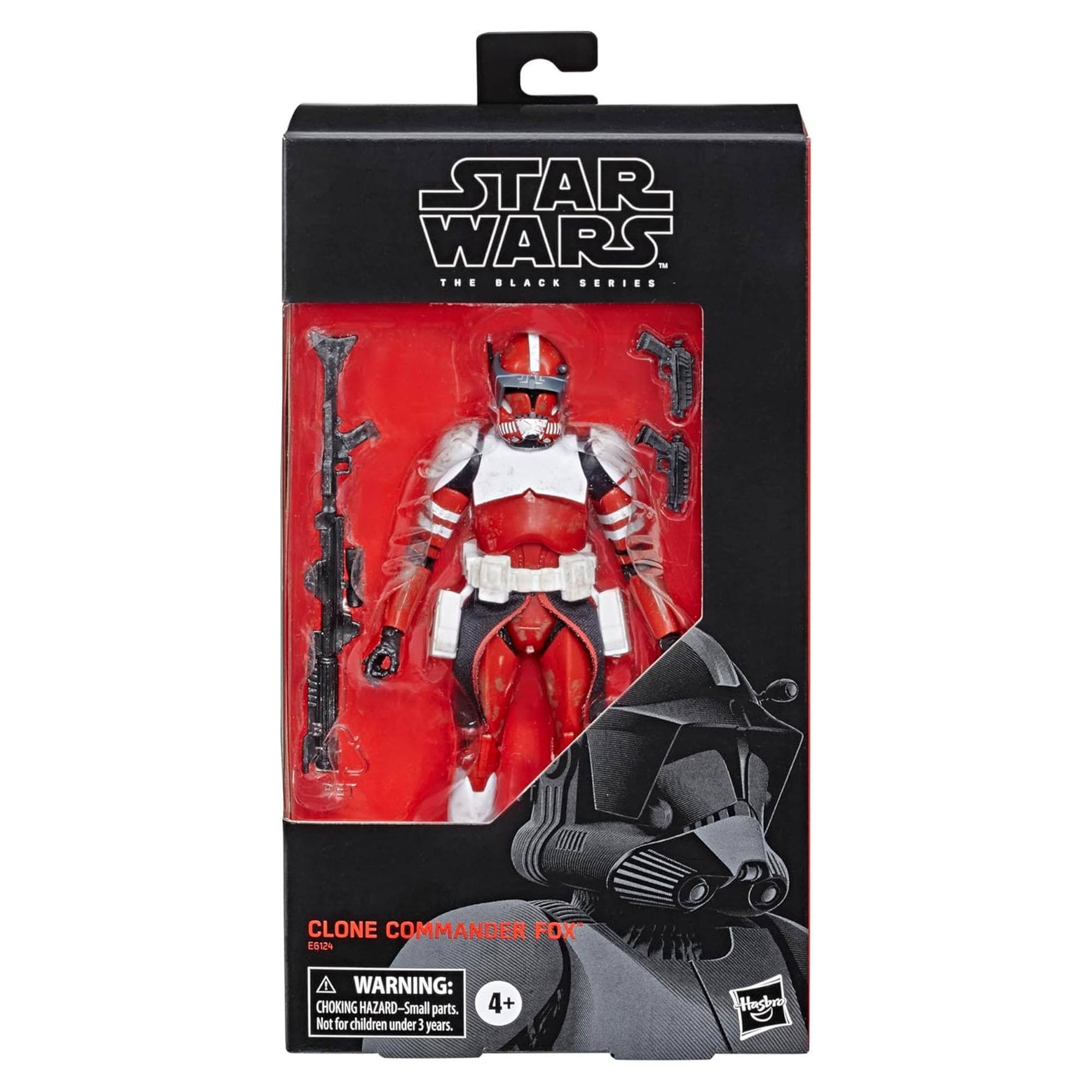 C STAR WARS - THE BLACK SERIES  
CLONE COMMANDER FOX E8124  

WARNING: CHOKING HAZARD - Small parts. Not for children under 3 years.  

4+