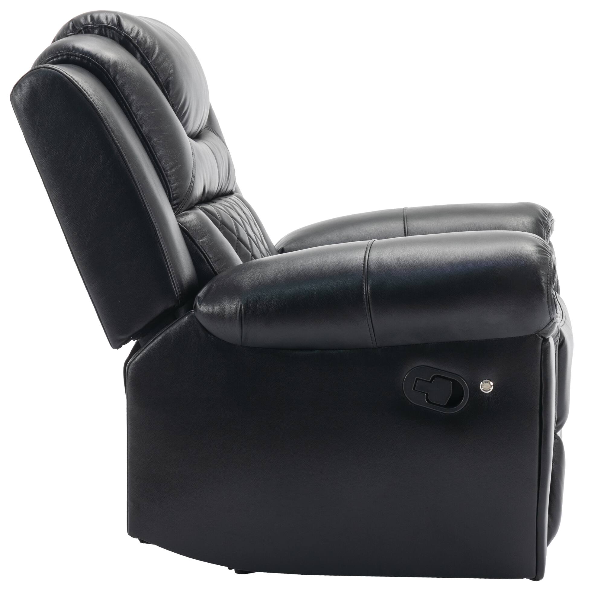 Alt View 5. APRILSOUL - Home Theater Seating Manual Recliner Chair Led Light Strip Black - Black.