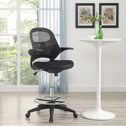 Front. Modway - Stealth Drafting Chair by Modway - Black.