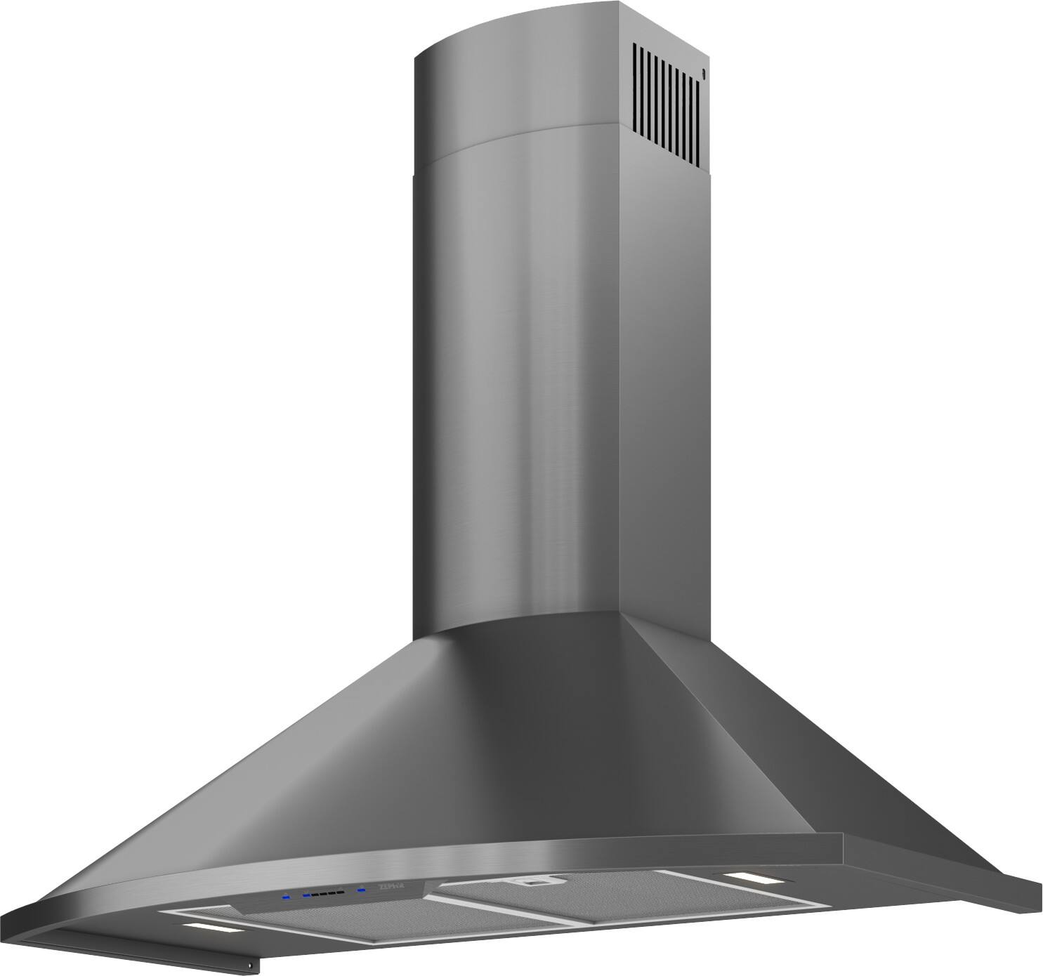 Angle. Zephyr - Savona 30 in. 600 CFM Wall Mount Range Hood with LED Light - Black Stainless Steel.