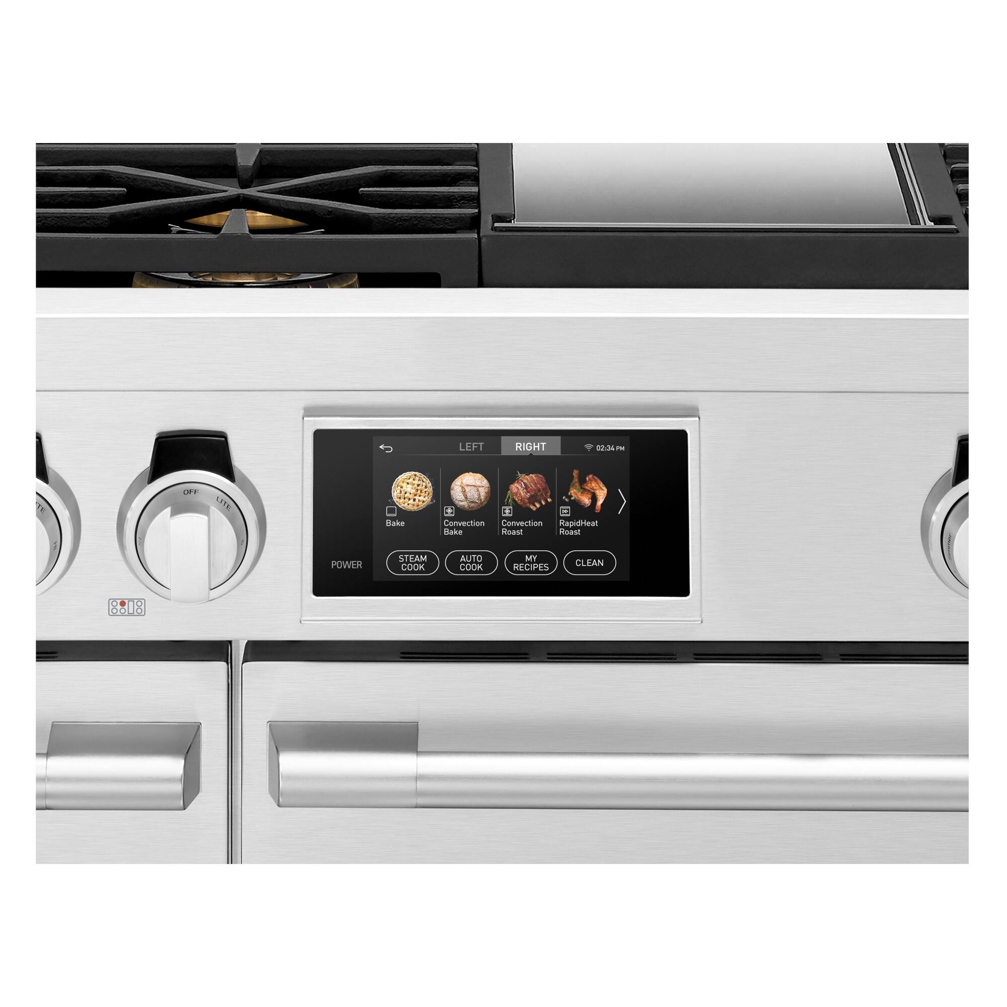 LEFT
RIGHT
02:34 PM
OFF
LITE
Bake
Convection Convection RapidHeat Bake Roast Roast
POWER
STEAM COOK
AUTO COOK
MY RECIPES
CLEAN
8:08