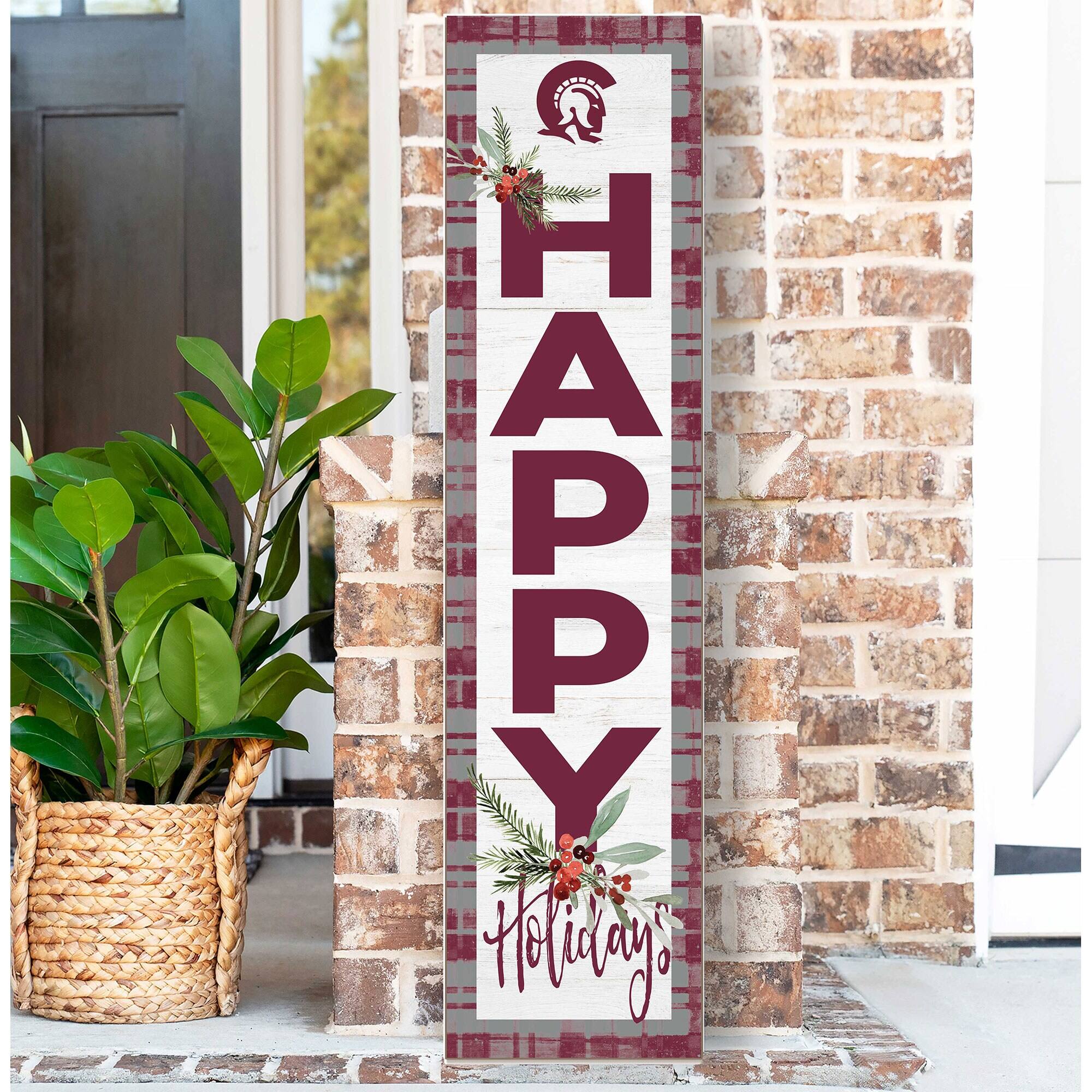 Alt View 1. Jardine - Arkansas Little Rock Trojans 12'' x 48'' Outdoor Merry Christmas Leaner - White.